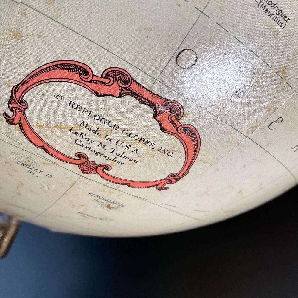 Vintage Replogle‎ 12" Globe USSR Raised Relief Cold War World Classic Tolman - Picture 16 of 16